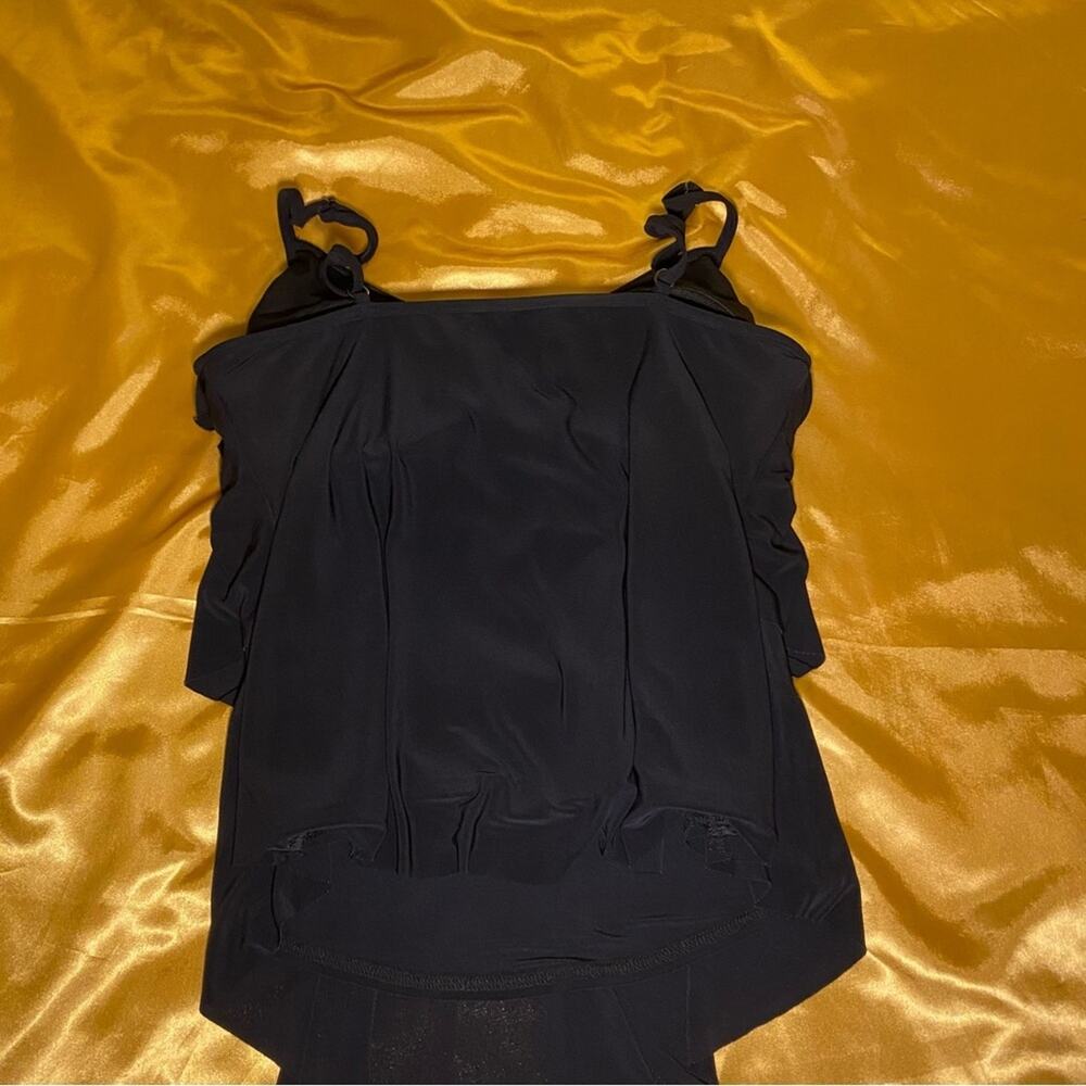 Black Layered Ruffle Flowy Tank Top - Picture 5 of 7